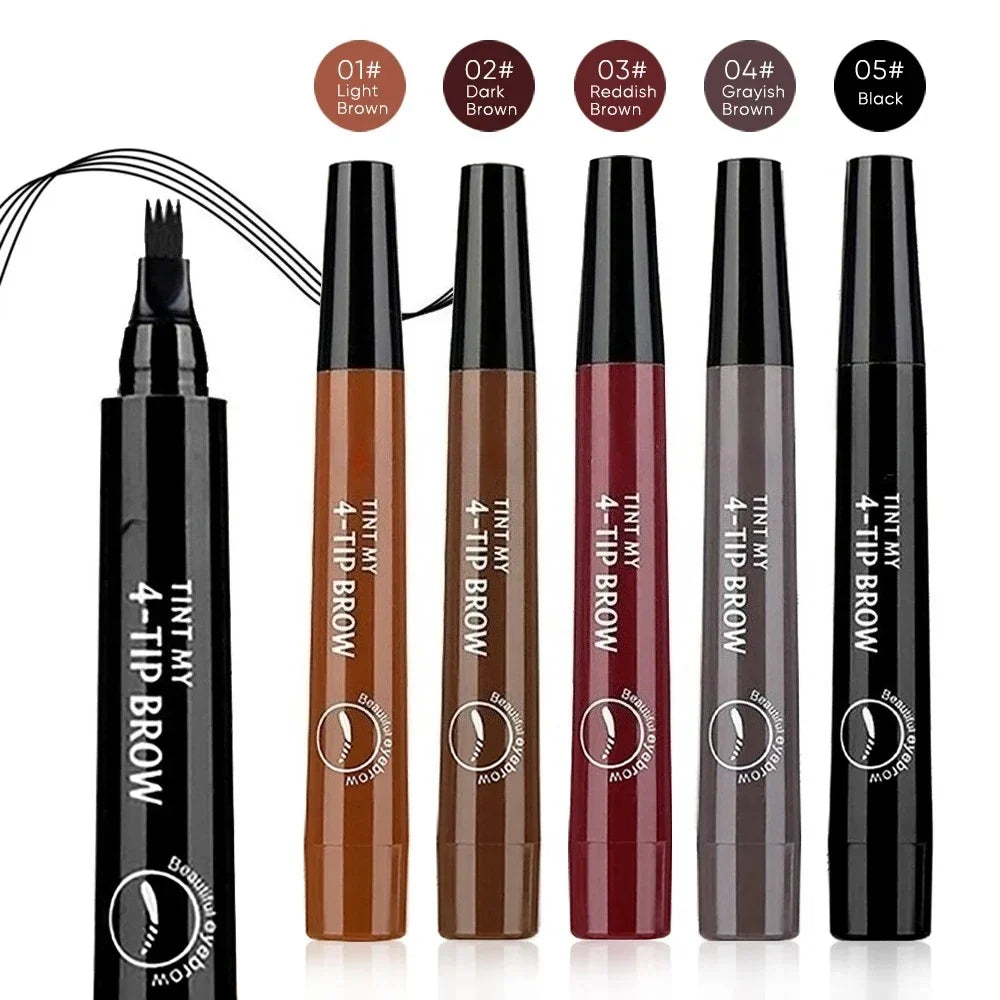 Blushimmer four-pronged eyebrow pencil with four ends, long-lasting, water-resistant, and anti-smudge for precise brow shaping