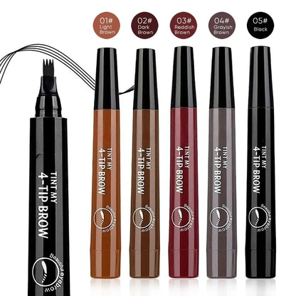 Blushimmer four-pronged eyebrow pencil with four ends, long-lasting, water-resistant, and anti-smudge for precise brow shaping