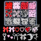 Set of 120 Blushimmer 3D gold bow and butterfly nail charms, shiny and cute, with diamond star nail jewelry for luxury nail art.