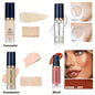 4Pcs Set Primer + Concealer + Liquid Foundation + Liquid Blush Matte Velvet Waterproof Foundation Blush Makeup For Travel