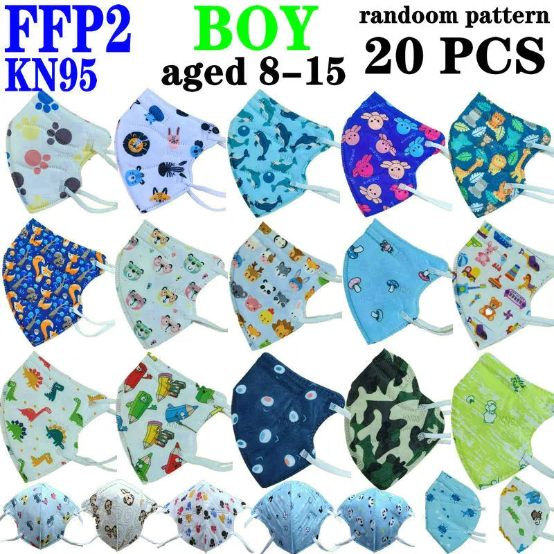 Child FFP2 KN95 Mask Kid 4-12 8-15Years Old Cartoons Masque Boys Girls Children Mascarillas CE Face Mask Safety fpp2