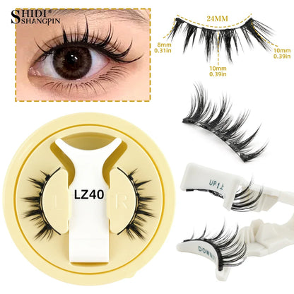 Blushimmer magnetic 3D mink false eyelashes set with tweezers, natural long reusable false eyelashes for makeup application.