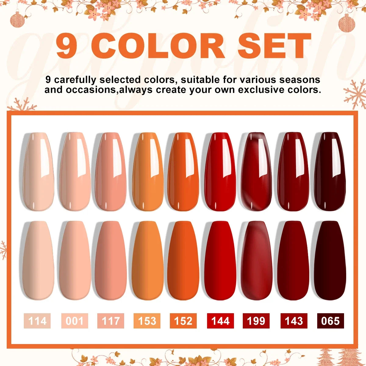 Blushimmer LimeGIRL 9-color gel nail polish set with macaron shades, UV LED soak-off semi-permanent gel for nail art design.
