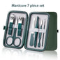 Green 6-18 Pcs Manicure Set With Leather Case Professional Foot And Face Care Tool Kits Stainless Steel Nail Clipper Sets Gift