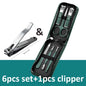 Green 6-18 Pcs Manicure Set With Leather Case Professional Foot And Face Care Tool Kits Stainless Steel Nail Clipper Sets Gift