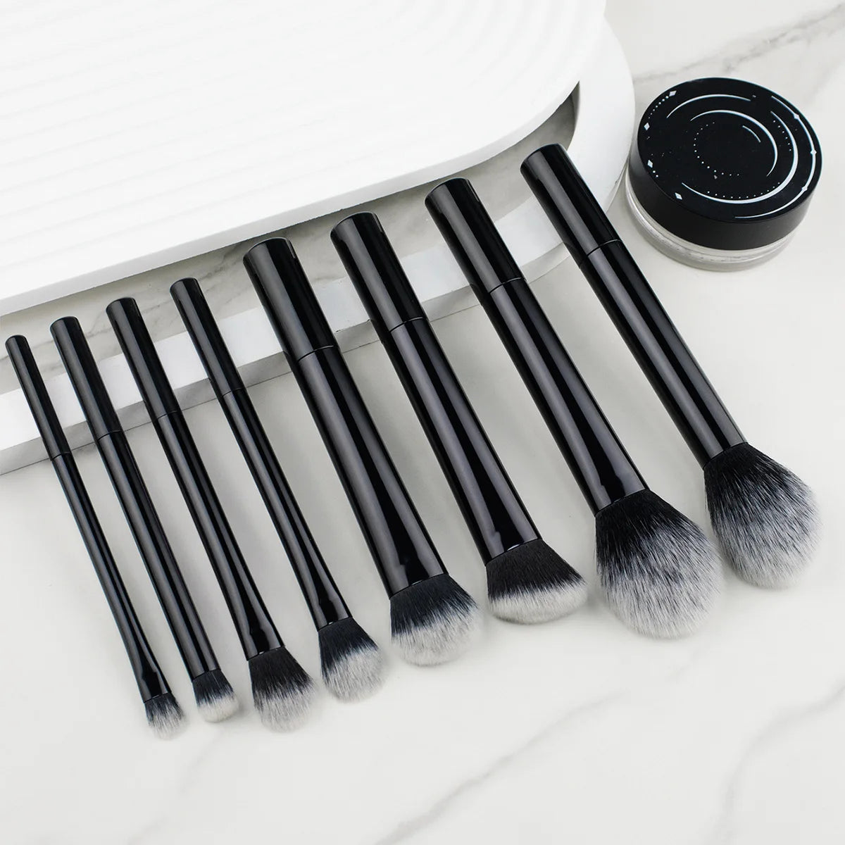8pcs Pro Easy to Clean, Makeup Brush Set - Soft, Premium Synthetic Hair, Cruelty-Free, Foundation, Blush, Eyeshadow