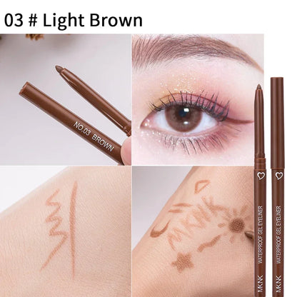 Waterproof Eyeliner Pen White Black Brown Long Lasting Quick-drying Pencil Not Blooming Liquid Eyeliner Gel Eyes Makeup Cosmetic