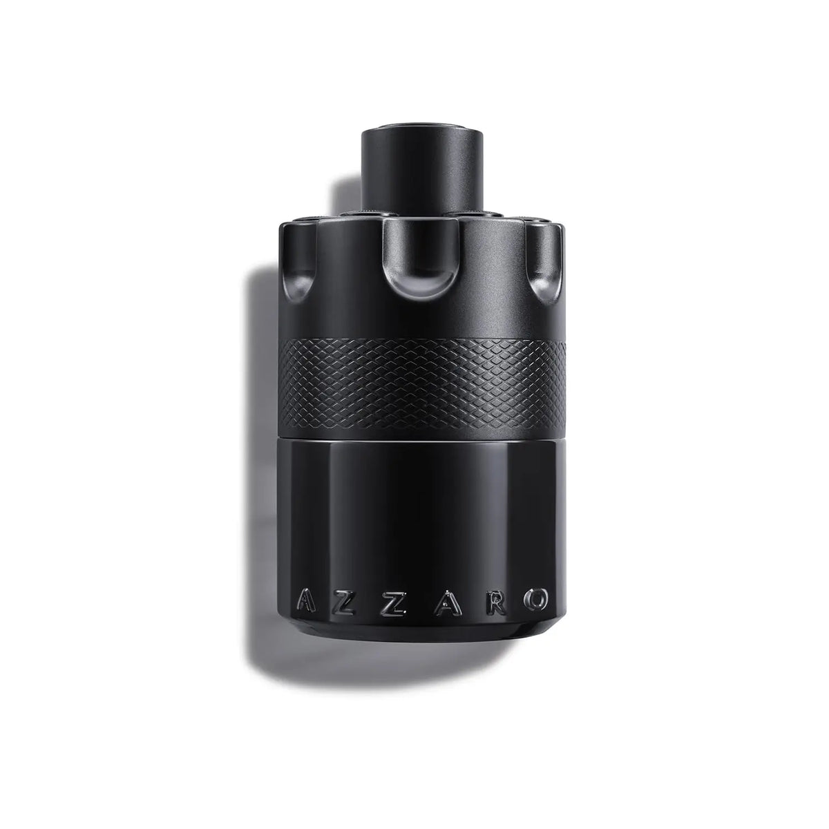 Blushimmer Azzaro The Most Wanted Eau de Parfum Intense men's cologne with woody, fougère scent, featuring a sleek bottle design.