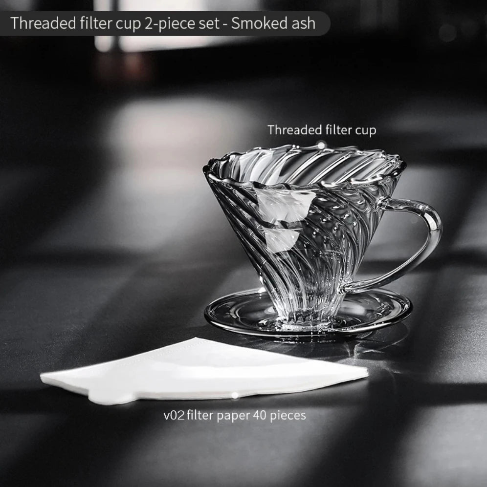 Hand Brewed Coffee Maker Coffee Filter Sharing Pot Set Borosilicate Glass Dripper Set Coffee Server with V02 Coffee Filter