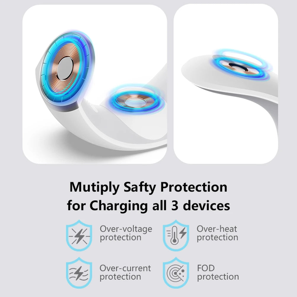 4 in 1 Magnetic Wireless Charger Stand QC3.0 PD 15W Fast Charging Dock Station Desk Lamp for iPhone 15 14 Apple Watch AirPods