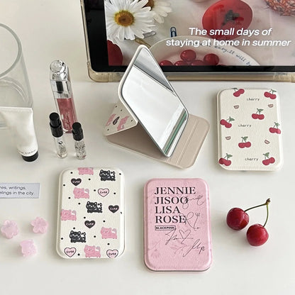 Blushimmer folding mini portable makeup mirror with a cute handheld design, ideal for desktop dressing and gifting for girls