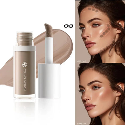 Blushimmer 4-color 3D face contour liquid bronzer with mirror, highlighting, and waterproof formula for natural, lasting makeup looks