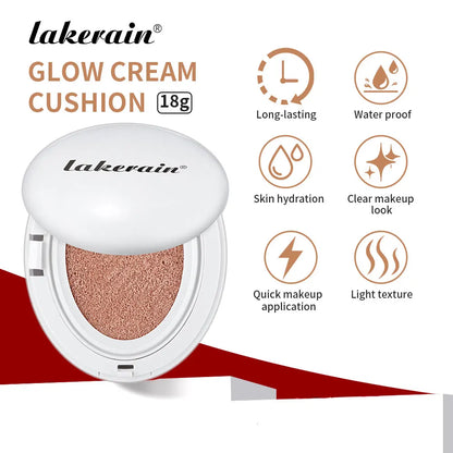 Glow CC Cream Cushion Natural Concealer Whitening Long-lasting Moisturizing Oil Control Foundation Face Base Makeup Cosmetic