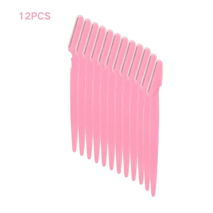 Blushimmer eyebrow trimmer with precision blades, portable face razor for hair removal and eyebrow shaping, compact makeup tool.