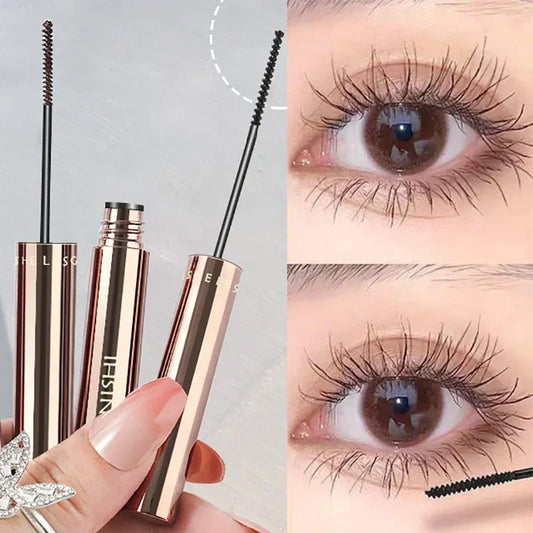 Blushimmer waterproof brown-black silk fiber matte mascara with ultra-fine brush for lengthening and curling eyelashes.