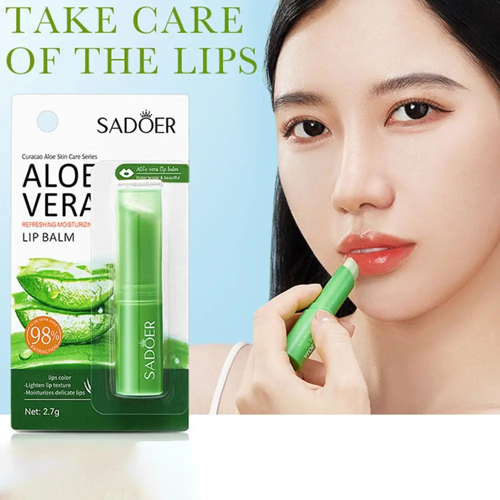 Blushimmer hydrating repair lipstick with Aloe Vera and Vitamin essence, moisturizing water lip balm for smooth, protected lips.
