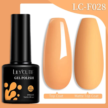 Colorful LILYCUTE 7ML gel nail polish bottle from Blushimmer featuring semi-permanent UV gel varnish for manicure nail art.