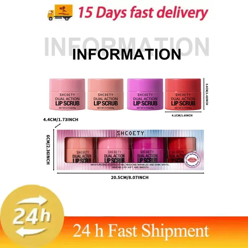 Blushimmer dark lip scrub and exfoliator with pink lip moisturizer, featuring Korean skincare for fading lip lines and dead skin removal.