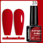 Blushimmer Faandin 7ml red gel nail polish bottle with vibrant, full color, quick-drying, alcohol-free, and fade-resistant gel polish.