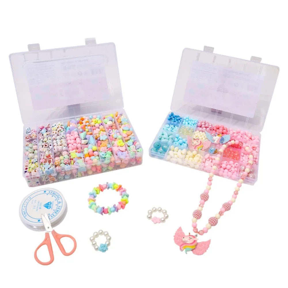 Arts Crafts DIY Handmade Beaded Kit Toy DIY Toy Jewelry Set DIY Making Beads Kit Toy Kawaii Creative