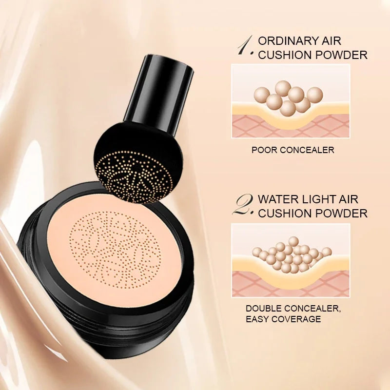 Blushimmer Ocheal BB Cream Air Cushion compact with mushroom puff, face foundation and concealer for natural makeup application