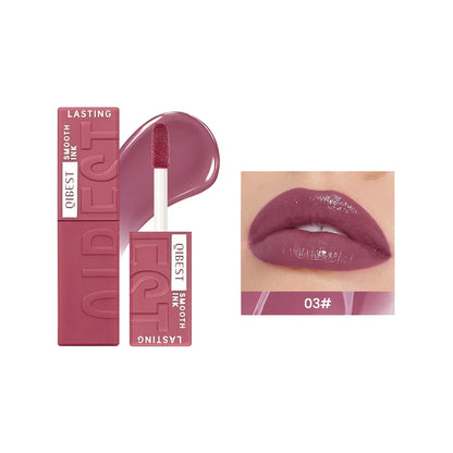 Blushimmer QIBEST waterproof 8-color watery lip gloss with mirror, long-lasting, moisturizing liquid lipstick for women makeup.