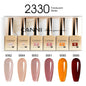 Blushimmer CANNI Nail Gel Polish Kit with 6 jade, nude, pink gel colors in 9ml bottles, perfect for Christmas French nail designs.