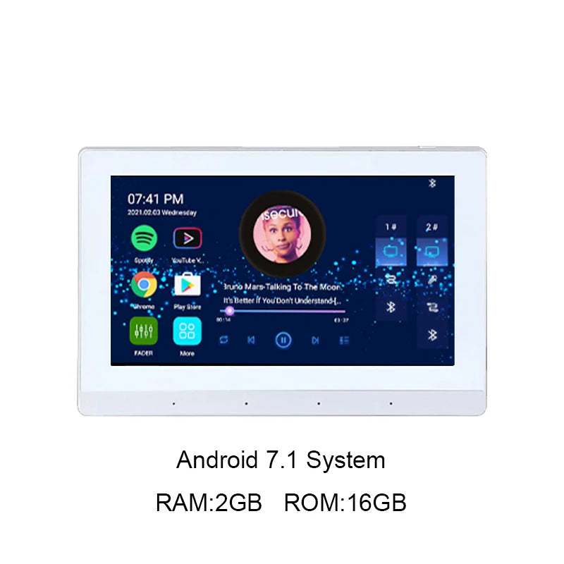 Smart Audio Touch Screen Android 11 System WIFI TF Music 8x30W power ceiling speakers control panel Bluetooths wall amplifiers