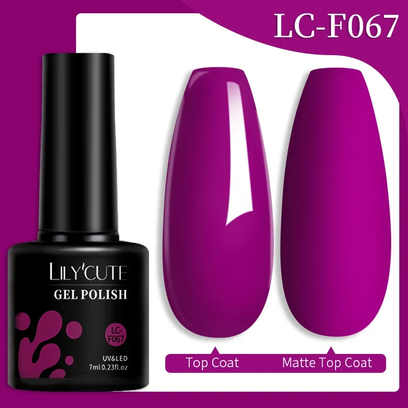 Colorful LILYCUTE 7ML gel nail polish by Blushimmer featuring vibrant shades for long-lasting manicures and nail art.