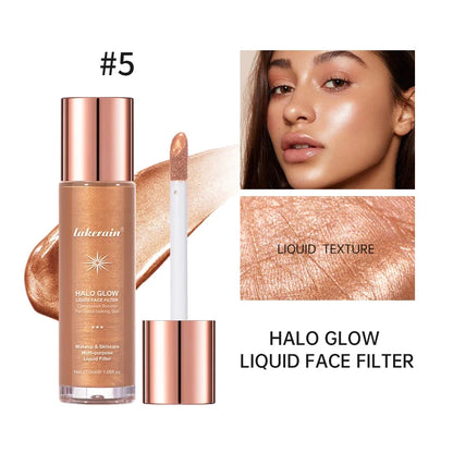 Blushimmer liquid bronzer and highlighter facial gloss, provides contouring and a luminous glow for a natural, long-lasting finish.