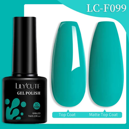 Colorful LILYCUTE 7ML gel nail polish bottle by Blushimmer with vibrant shades for long-lasting manicure and nail art.