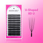 Blushimmer MASSCAKU U-shaped 3D 4D 5D eyelash extensions with C and D curl, natural mink false eyelashes, premade fan volume lashes.
