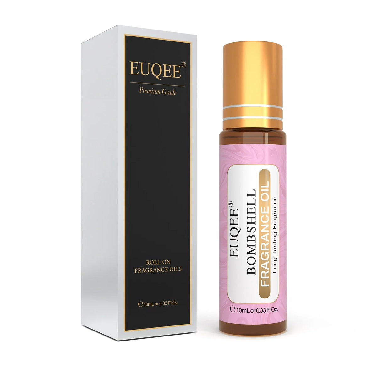 Blushimmer EUQEE 10ml fragrance oil roll-on with La Vie Est Belle, CHANCE, J'adore, cotton, strawberry, and mango scents.