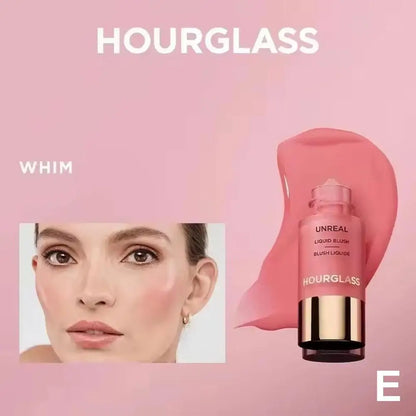 Blushimmer Lasting Natural Liquid Blush in multiple shades, matte finish, hourglass-shaped rouge stick, Korean skincare makeup product.