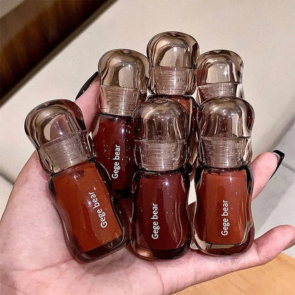 Blushimmer Gege Bear Crystal Gloss Lip Tint with mirror-gloss finish and hydrating, plumping formula for a youthful look.