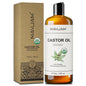 USAD Organic Castor Oil Cold Pressed Pure Natural Carrier Oil for Massage Boby Moisturizing Face, Hair, Skin & Eyelash Growth