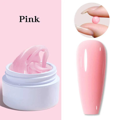 Clear non-stick hand extension gel by Blushimmer, 5/15ml UV/LED gel for 3D shaping, sculpting, and carving nail art.