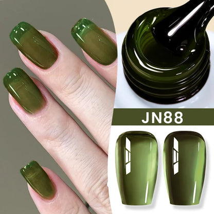 Blushimmer Born Pretty Jelly Nude Gel Nail Polish 10ml in light pink peach, translucent UV cure gel for nail art at home
