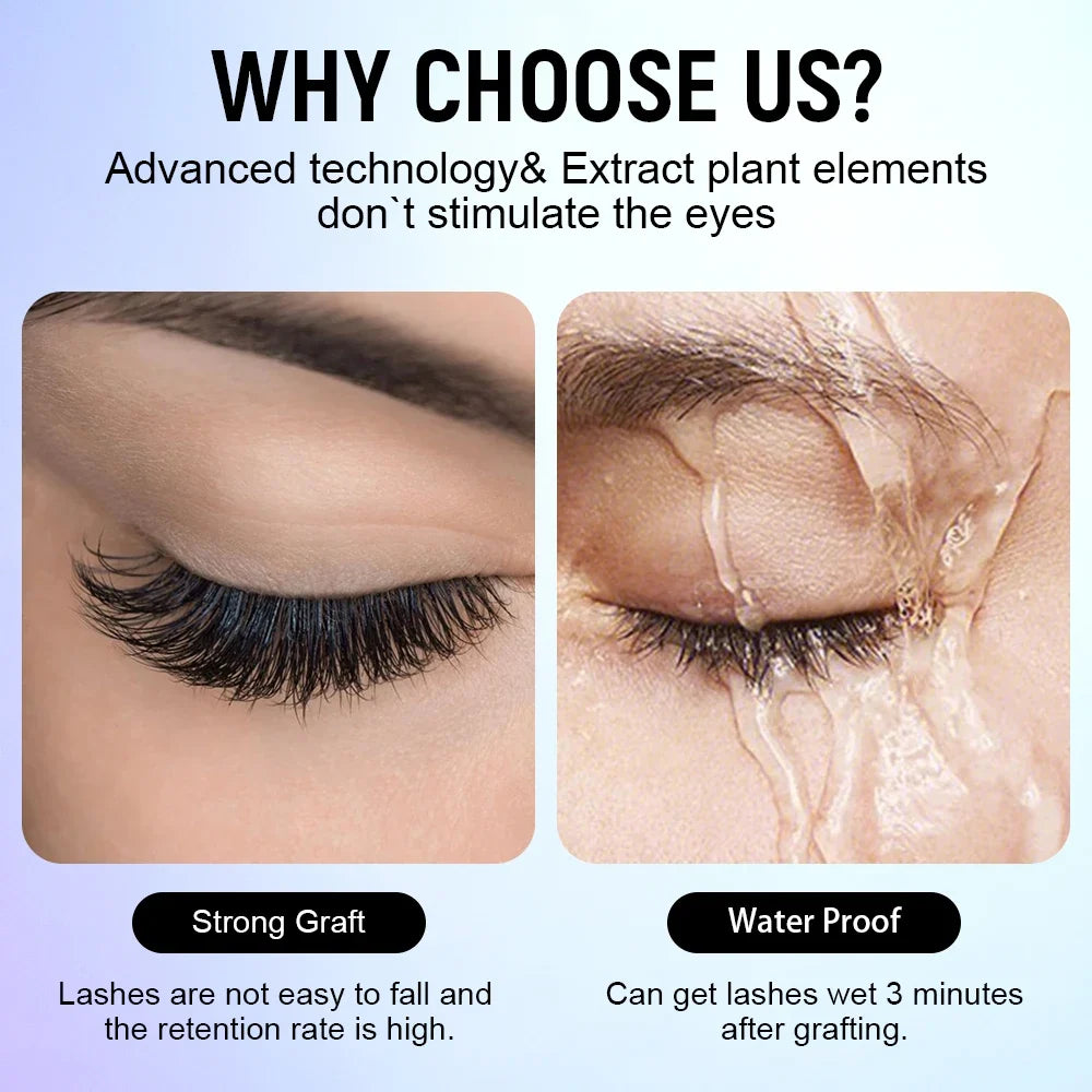 Blushimmer Gollee 1s dry eyelash adhesive with mixed floral fragrance, waterproof lash extension glue with bonder and lash accelerator