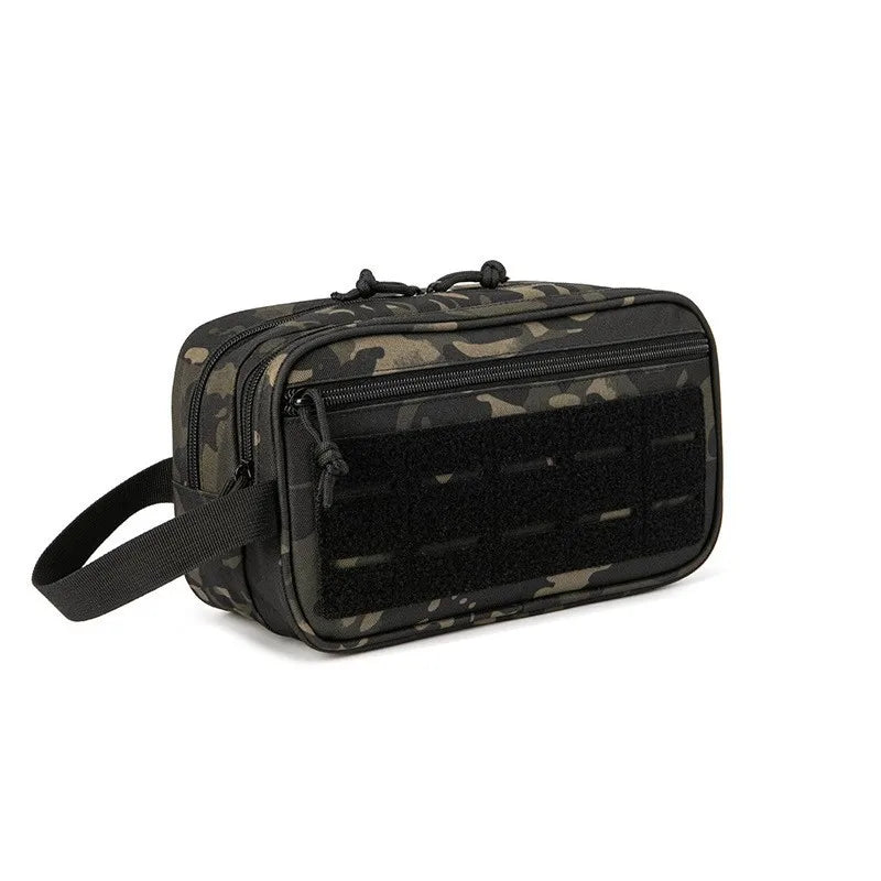 Blushimmer tactical toiletry bag for men with Molle pouches, small Dopp kit, shaving kit, travel shower and makeup storage
