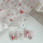 Colorful Cat's Eye 5D gradient European love heart nail art stickers with geometric wing crystals for manicure decor.