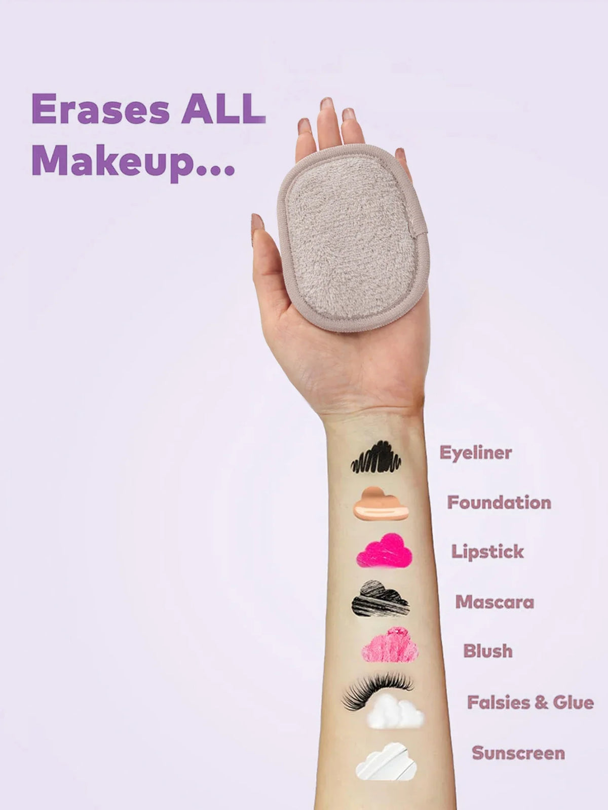 Blushimmer 810 Makeup Remover Wipes Gradient 7-pack, reusable and washable makeup remover tools for all skin types.