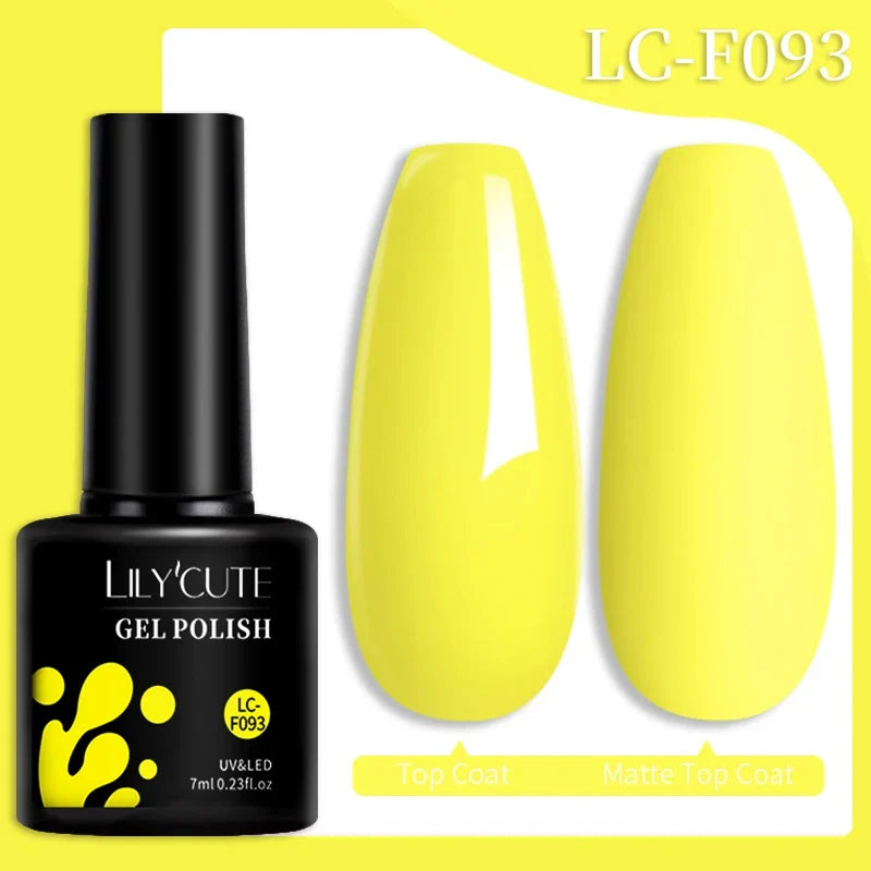 Blushimmer LILYCUTE 7ML colorful gel nail polish with 129 shades, long-lasting semi-permanent UV gel for manicure and nail art.