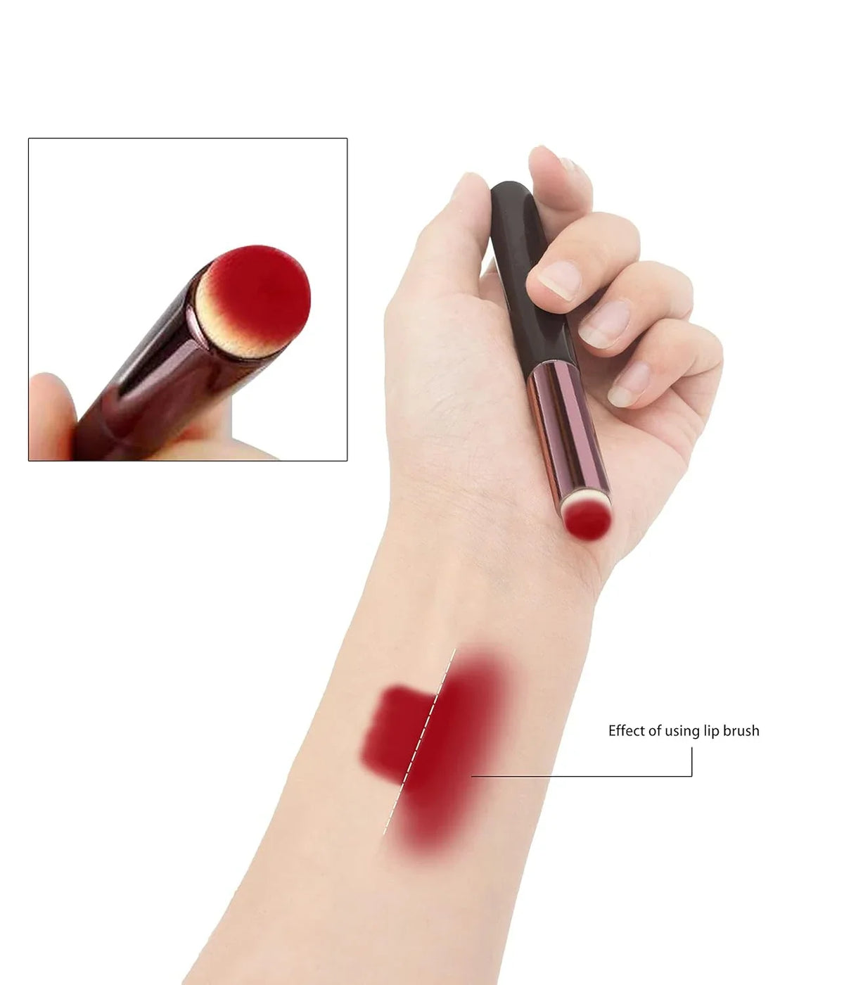 Blushimmer lip brush concealer and lipstick applicator with multifunctional design, ideal for precise lip makeup application.