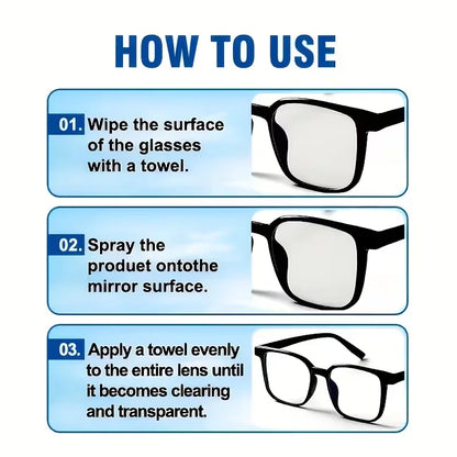 Glasses Refurbish Cleaner Spray 55ML Anti Fog Lens Stain & Dust Remover For Eyewear, Sunglasses, Goggles & Camera Lenses