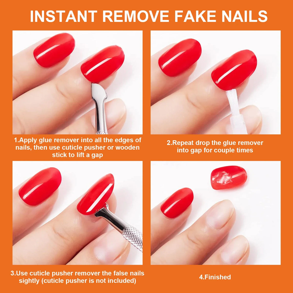 Blushimmer false nail remover liquid in 10ml bottle, dissolves press-on nails, nail glue, and adhesive tips for manicure removal.