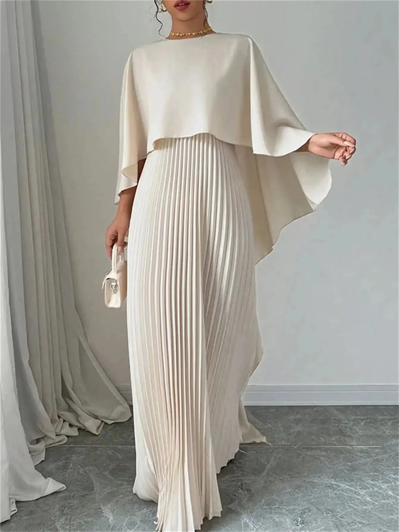 Elegant Harmony Draped Event Outfit by Luxlife Brands, featuring flowing fabric and stylish design perfect for special occasions.