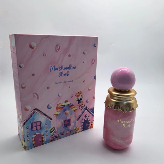 Paris Corner Marshmallow Blush EDP by Blushimmer, 3.4oz, a long-lasting sweet floral vanilla unisex perfume with romantic appeal.