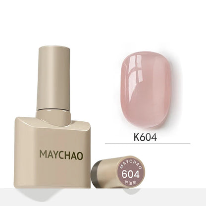 Blushimmer MAYCHAO 12ml jelly gel nail polish top coat for semi-permanent UV and LED gel nails, with a glossy finish.