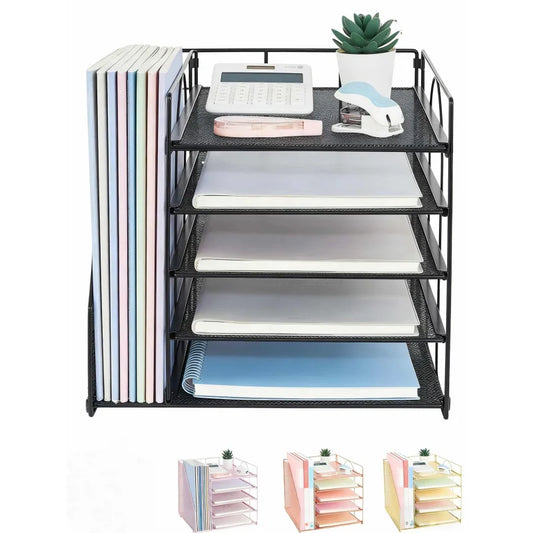 Multi-layer File Rack5Office Desktop Document Organizer Storage Box File Holder Archive Rack Office Supplies